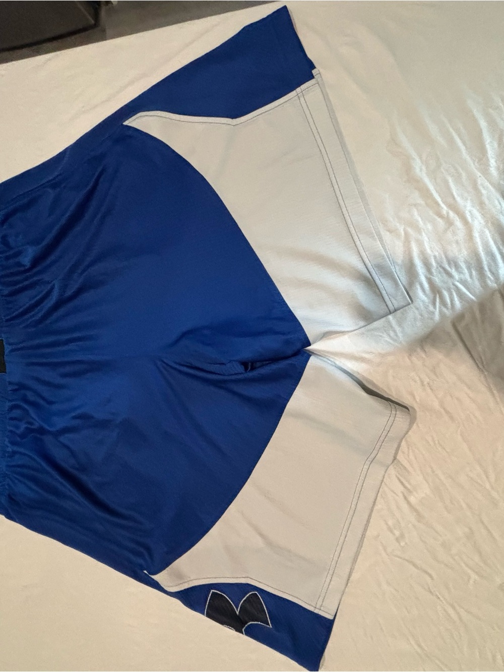 Under Armour Royal Blue and White Men's Training Shorts - Picture 7 of 10